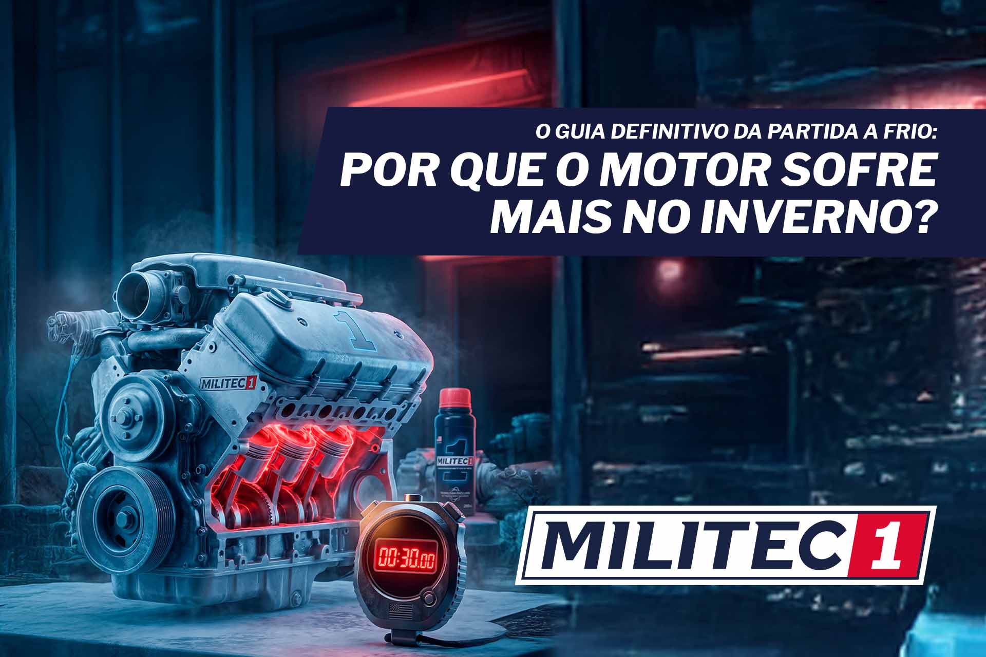 Motor de carro moderno coberto por uma leve camada de gelo durante uma partida a frio no inverno