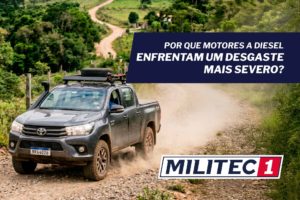 Motor a diesel em operação pesada com foco em proteção e redução de atrito.